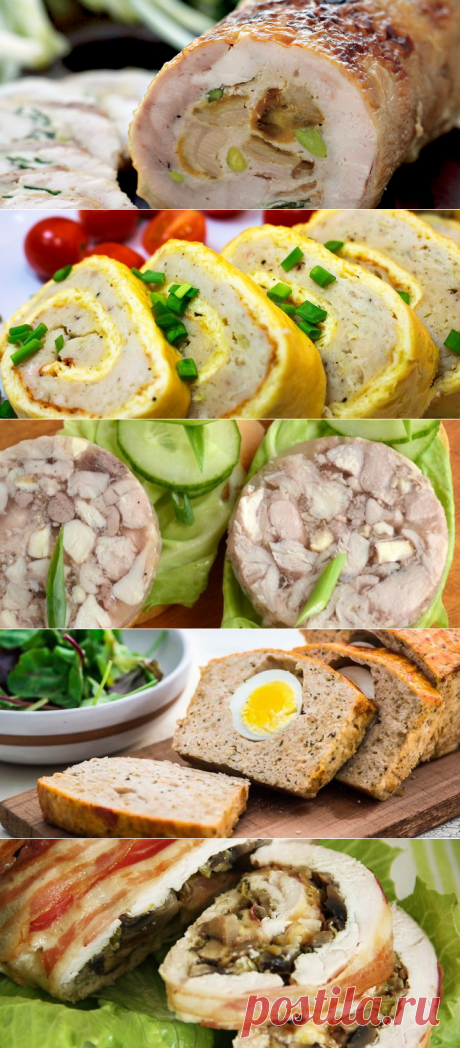 Куриный рулет - рецепты из грудки с вкусными начинками в бутылке, в духовке, в мультиварке