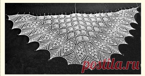 Треугольные шали спицами. Советы начинающим | biser.info - всё о бисере и бисерном творчестве