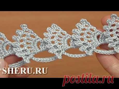 Crochet Element Lace Tape  Урок 29 Кружевная лента в технике ленточного кружева