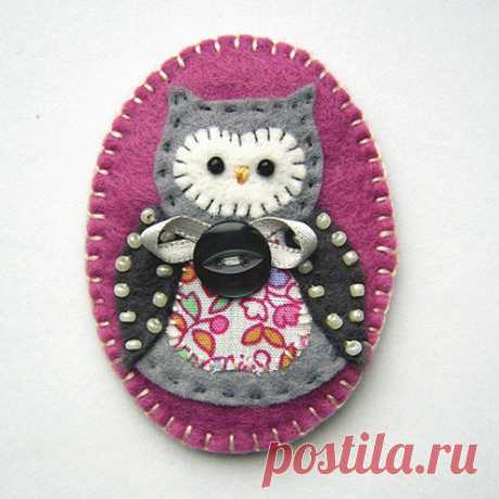 Простонародное :Фетр Сова Брошь | Ручная Работа Craftjuice Социальной Сети