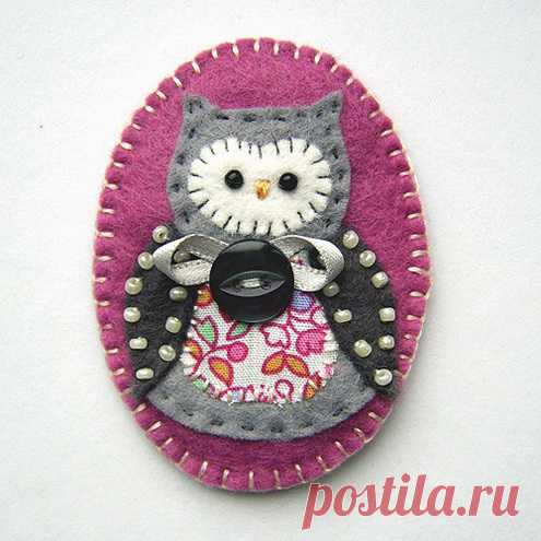 Простонародное :Фетр Сова Брошь | Ручная Работа Craftjuice Социальной Сети