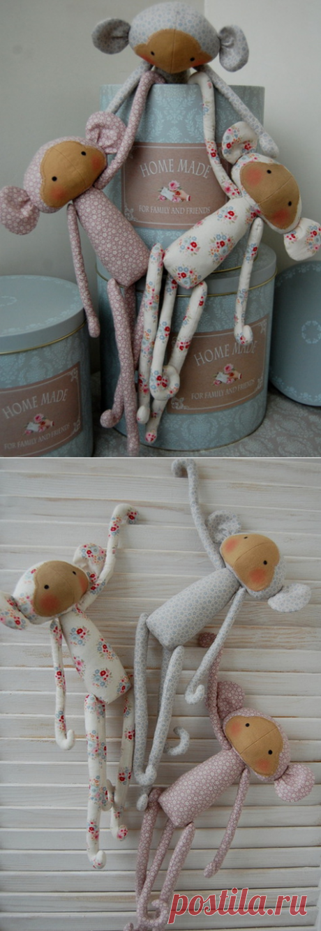&quot;Tildas Toy Box&quot; Обезьянки от Тоне Финнангер.Выкройки.