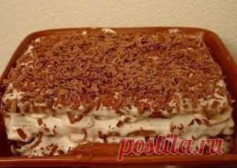 Торт из печенья с бананом на скорую руку