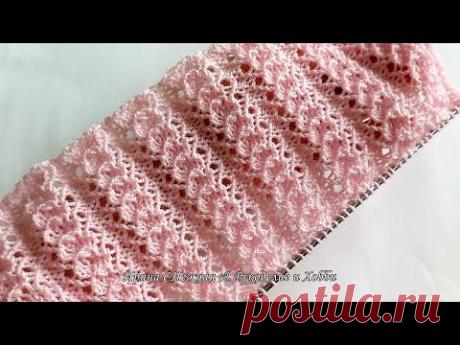 Удивительный ажурный узор спицами "АЖУРНЫЕ РАКУШКИ"