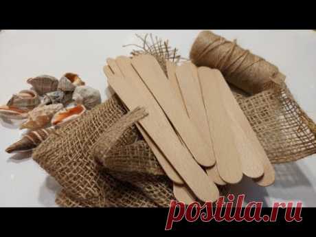 НЕВЕРОЯТНЫЙ РЕЗУЛЬТАТ из МЕШКОВИНЫ+ДЖУТА+ДЕРЕВЯННЫЕ ПАЛОЧКИ . DIY идеальные идеи для использования