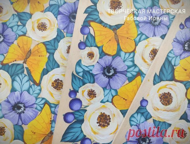 Разделочные доски "butterfly" с авторской росписью по дереву