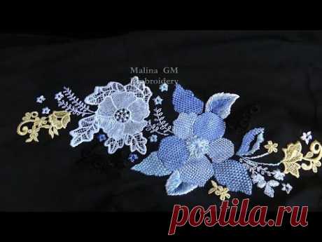 Hand Embroidery| Checkered Flower Stitch | ВЫШИВКА: шов "Штопка"