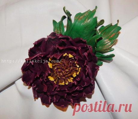 Пион из кожи | Своими руками — интернет журнал