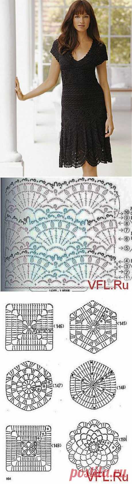 Очаровательное платье крючком.