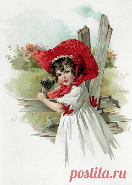 Дети на винтажных картинках и открытках. Художница Maud Humphrey.