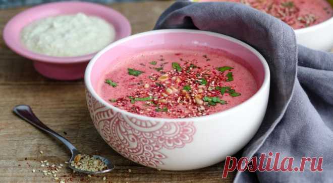 Свекольный суп с тахини и заатаром, пошаговый рецепт с фото