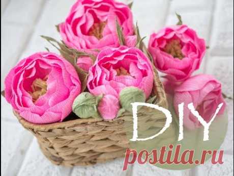 Пион из бумаги / DIY Tsvoric Crepe paper