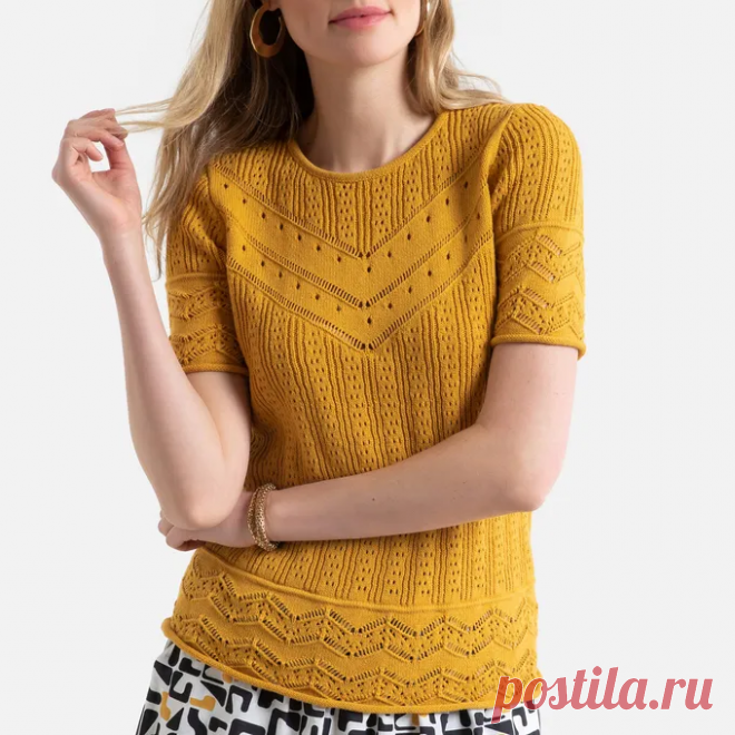 Смотрите и вдохновляйтесь! Вязаные топы, футболки и жакеты. | Копилка узоров (Вязание спицами) | Дзен