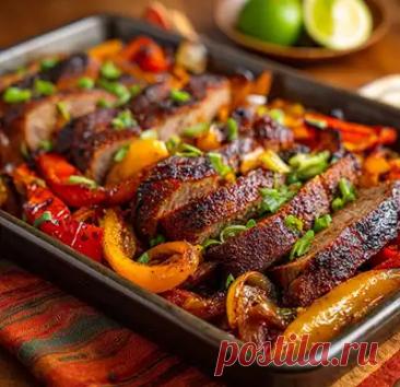 Готовим стейк с овощами в духовке