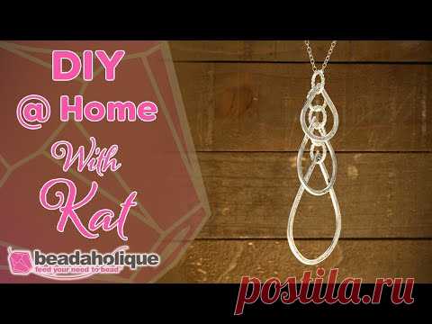 How to Make a Layered Necklace featuring Multiple Sizes of Nunn Design Hammered Drop Frames
