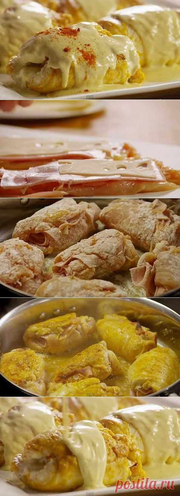 Как приготовить кордон - блю из куриных грудок  - рецепт, ингридиенты и фотографии