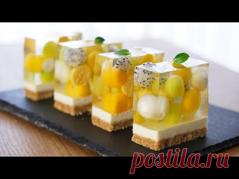 🍈🥭 Ищете торт, полный освежающих ощущений? / Красивый рецепт чизкейка с дыней и манго