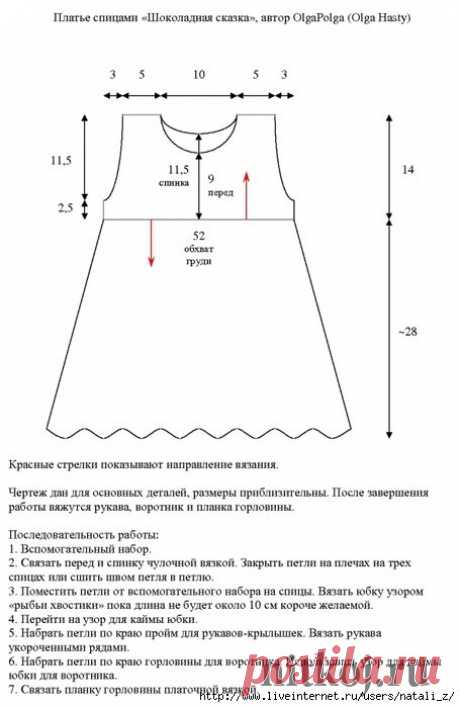 «Незабудка» детское платье спицами, Елена Зуева » Ниткой - вязаные вещи для вашего дома, вязание крючком, вязание спицами, схемы вязания