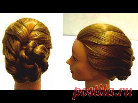 Прическа на каждый день. Прическа с плетением на длинные средние волосы. Hairstyle for everyday - YouTube