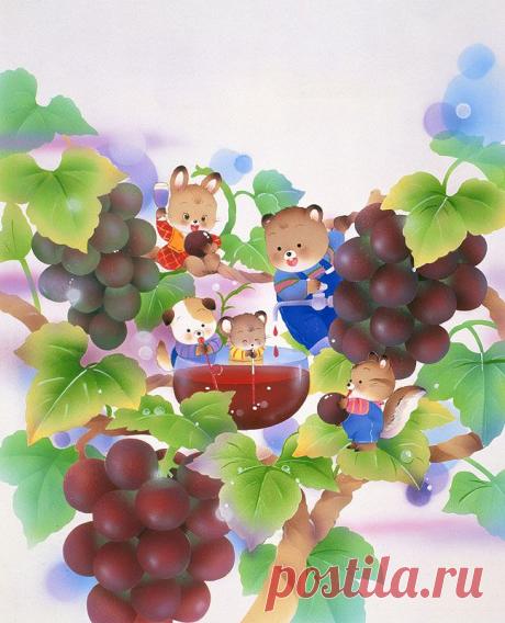 Животные, которые делают сок в дереве иллюстраций животных винограда