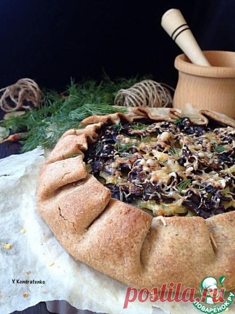 Ржаная галета с картофелем и грибами