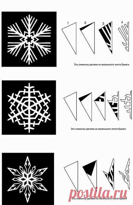 Как вырезать снежинку из бумаги: схема - фото и видео