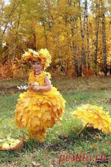 Шикарное осеннее платье! Вот это мама постаралась!