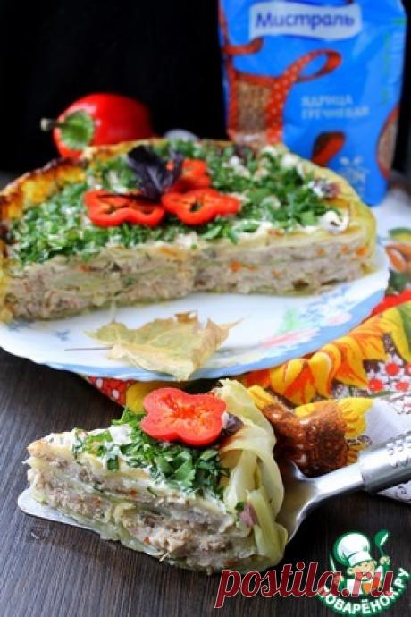 Торт из капусты и мясного фарша