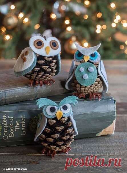 Совушки из шишек 🦉