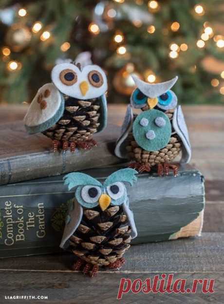 Совушки из шишек 🦉