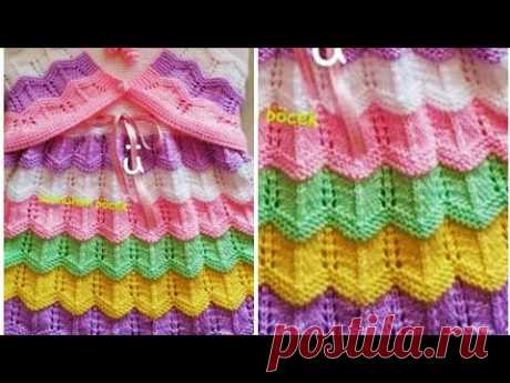 (1987) डिजाइनर फ्रॉक बनाये बची हुई ऊन से/Simple Colourful Jali Frock For Girls:Design-218 - YouTube