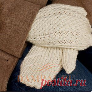 Зимний комплект: шапка и варежки | DAMские PALьчики. ru