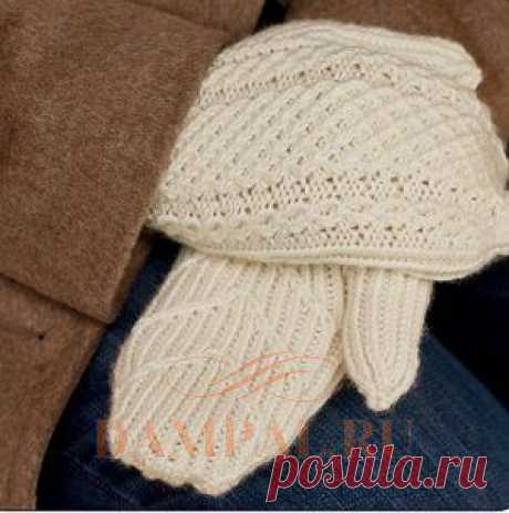 Зимний комплект: шапка и варежки | DAMские PALьчики. ru