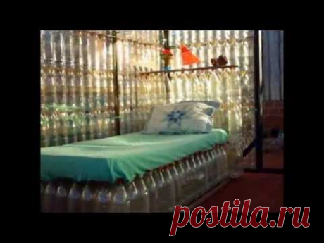 Диваны и кресла - мебель из пластиковых бутылок своими руками. Поделки для дома и дачи - YouTube