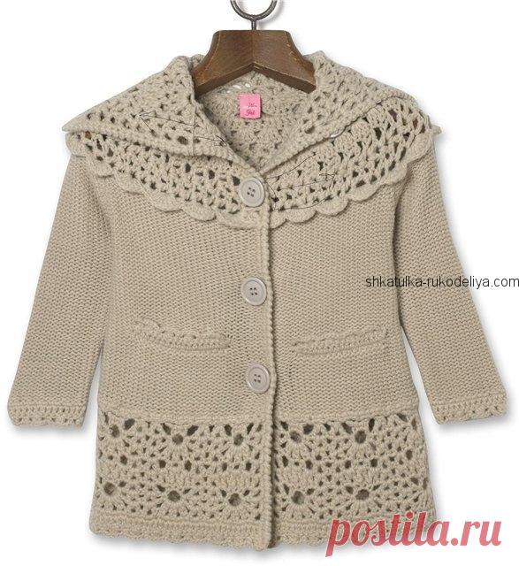 Жакет для девочки спицами и крючком. Красивая моделька жакета для девочки 2 лет. | Шкатулка рукоделия. Сайт для рукодельниц.