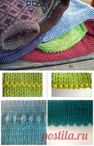 Оформление края вязанного спицами изделия (планка-подгиб) | Своими руками