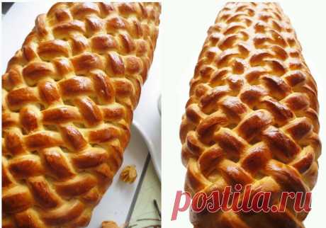 Рулет “Плетенка” с начинкой из яблок и изюма – красиво и очень вкусно!