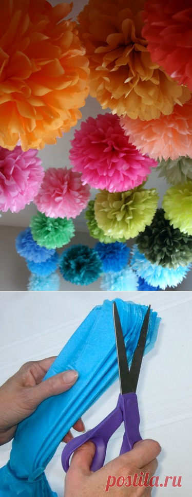 How to make tissue pom paper flowers - Design Dazzle
