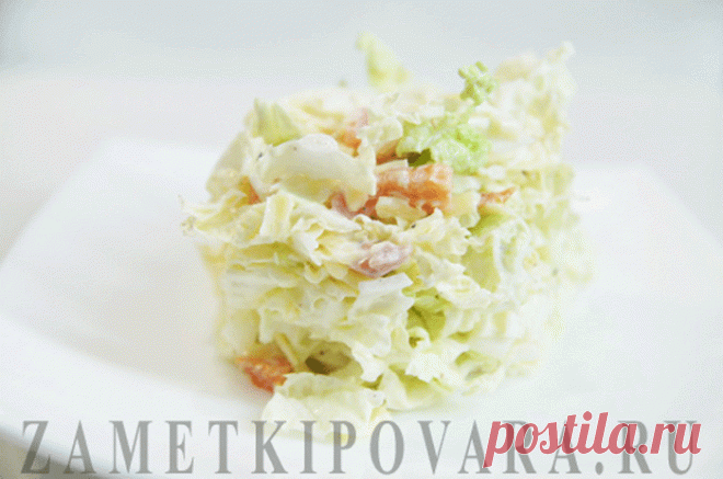 нереально аппетитный САЛАТ из пекинской капусты с сыром и копчёной горбушей