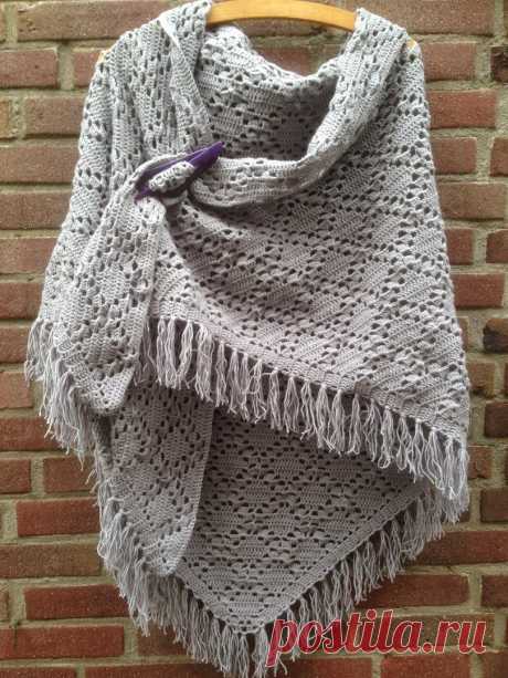 Узорчатая шаль крючком. Схемы. / knittingideas.ru