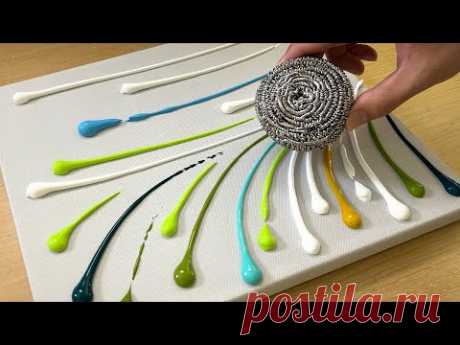 Iron Scrubber Painting Technique for Beginners | Acrylic Painting