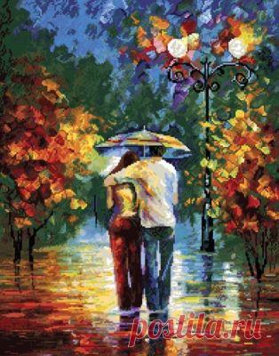 ST-110 Осенний вечер - мозаичная картина (Белоснежка)