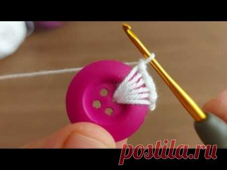 Красивое вязание крючком на пуговицах