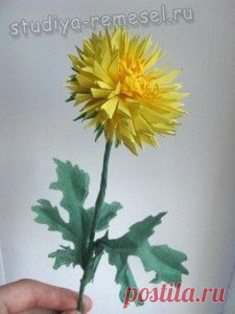Красивые хризантемы из бумаги