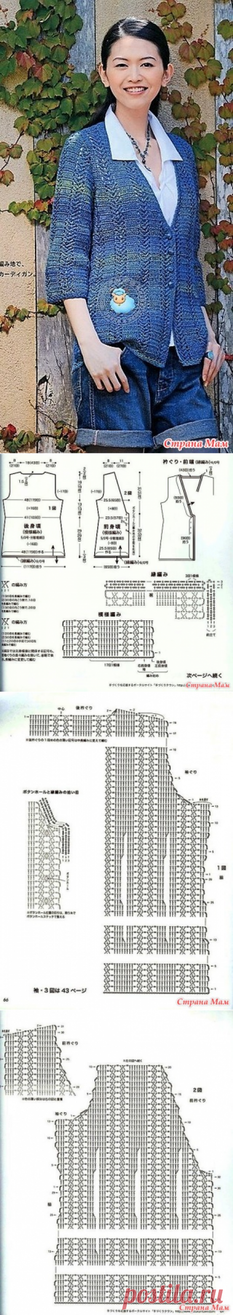 Стильный кардиган. Крючок. - ВЯЗАНАЯ МОДА+ ДЛЯ НЕМОДЕЛЬНЫХ ДАМ - Страна Мам