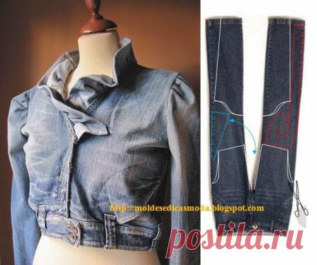 RECICLAGEM DE CALÇA JEANS - 1 | Cortes e Costura