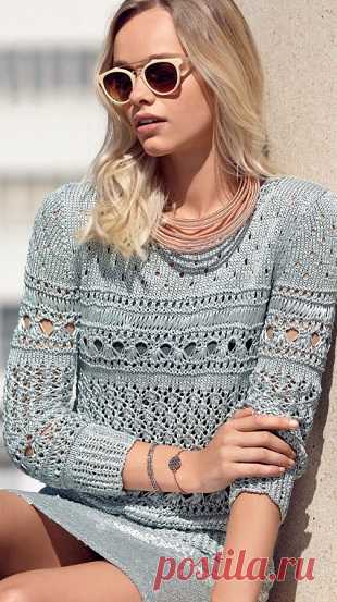 Джемпер спицами 2016