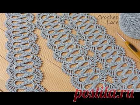 Очень КРАСИВОЕ ленточное КРУЖЕВО вязание крючком МК 💎 Beautiful and very easy to crochet LACE