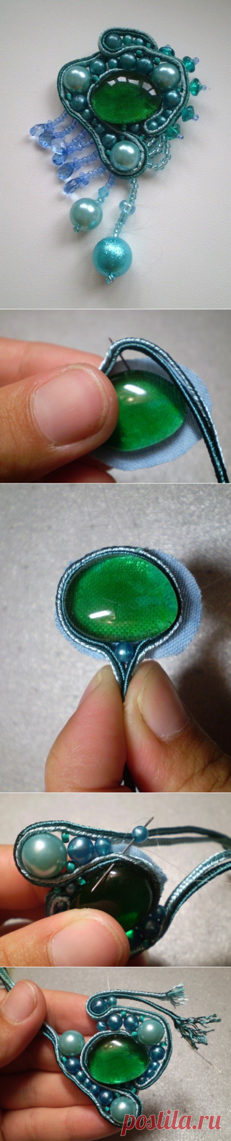 Кулон в сутажной технике