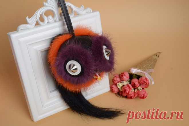 Монстр мех натуральный мех норки брелок сумка шарм автомобилей подвеска плюшевые имитация милый сова мех мода брелки бесплатная доставка купить на AliExpress